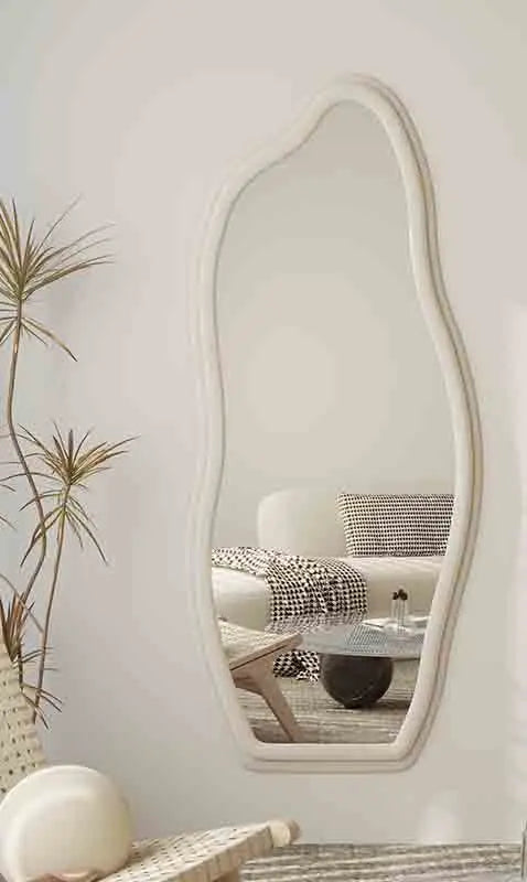 Italian light luxury wall-mounted decorative full-length mirror with unique frame - vue 7 sur 9