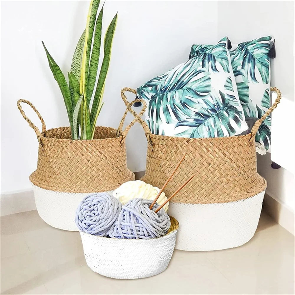 panier en osier suspendu pour rangement et décoration maison - vue 3 sur 13