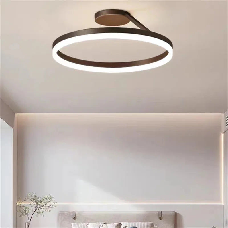 Nordic ring LED ceiling light minimalist modern indoor lighting - vue 3 sur 8