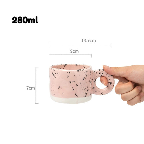 Mug céramique motif encre éclaboussée design 280ml