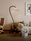 Minimalist wooden floor lamp retro style for ambient decoration