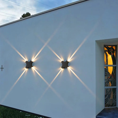 Moderne Simple 12W croix étoile lumière extérieure étanche applique murale LED décor porte d'entrée appliques jardin porche applique murale IP65 - vue 2 sur 7