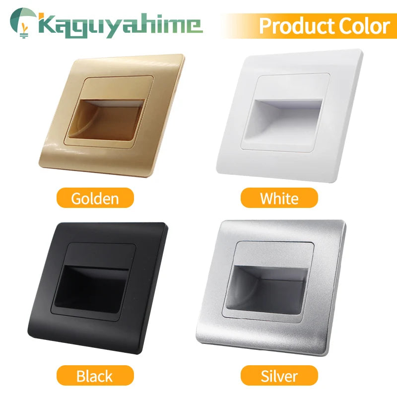 =(K)= 4Pcs Led Stair Light  PIR Sensor Wall Light 110V 220V Recessed Footlight Corridor Step Lamp Motion Wall Home Lighting - vue 5 sur 10