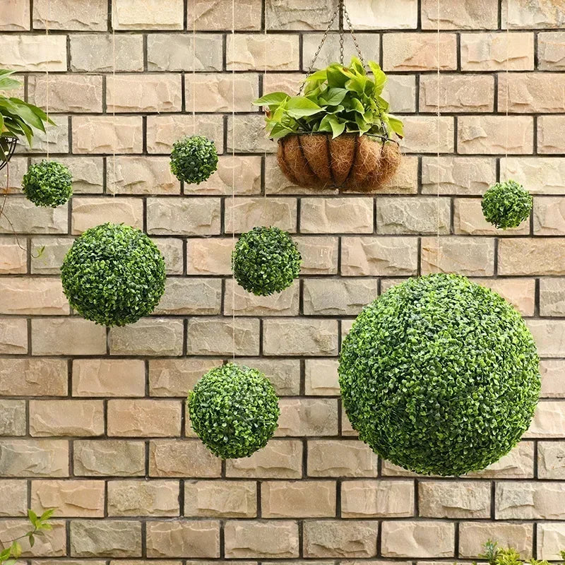 boule décorative en buis artificiel pour jardin mariage et décoration - vue 5 sur 7