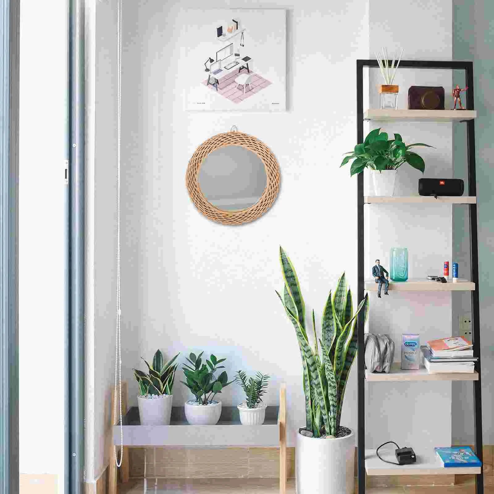 miroir en rotin tissé pour une décoration rustique élégante - vue 8 sur 7