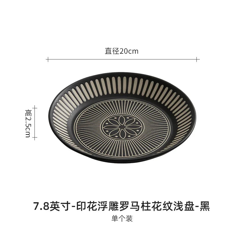 Assiette céramique japonaise relief style rétro luxe