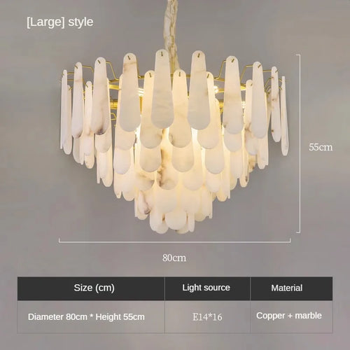 suspension en marbre et cuivre de luxe style chinois minimaliste