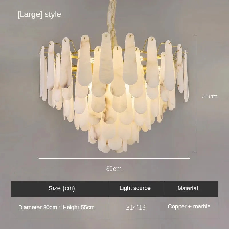 suspension en marbre et cuivre de luxe style chinois minimaliste - vue 8 sur 8