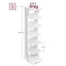 VASAGLE Slim Shoe Rack, Narrow Shoe Storage Organiser, 6-Tier Shoe Stand, for Small Spaces, Hallway, Cloakroom