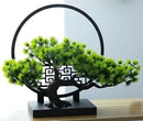 1pcs Chinese style simulation welcoming guests with pine, green plants, bonsai decorations for indoor landscaping and decoration