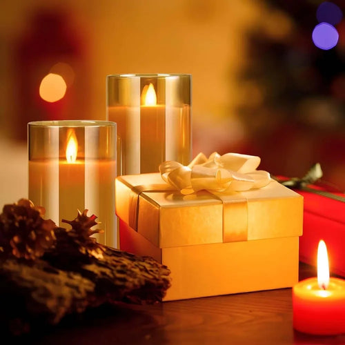 bougies LED décoratives avec télécommande et minuterie pour événements festifs