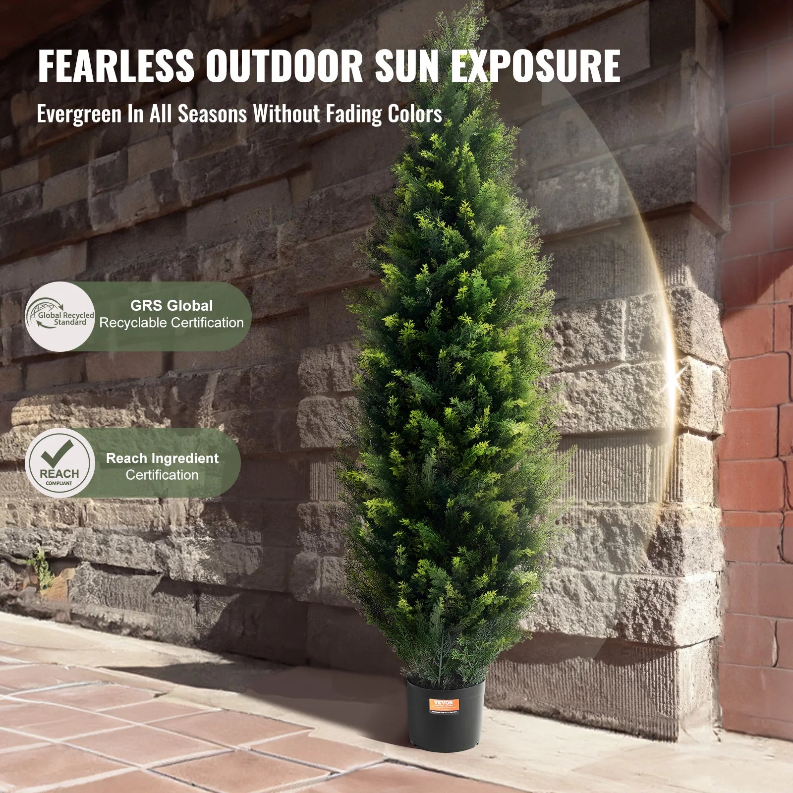 arbre topiaire artificiel en cèdre pour décoration intérieure et extérieure - vue 5 sur 8