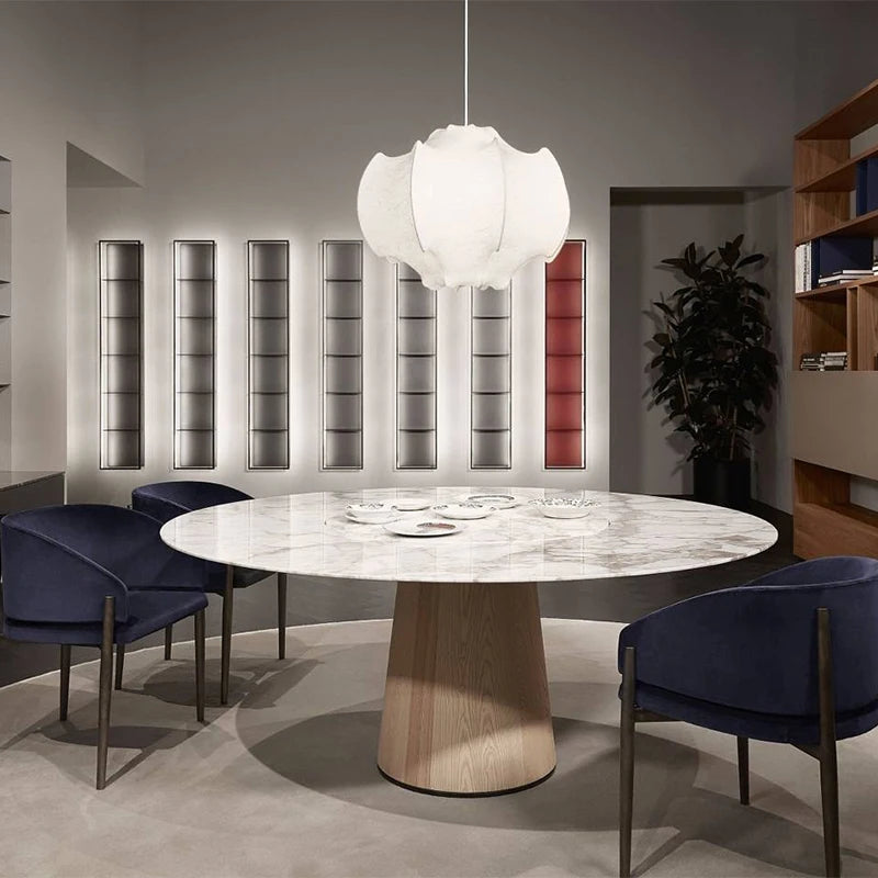 plafonnier wabi sabi en soie japonaise pour décoration intérieure moderne - vue 5 sur 9