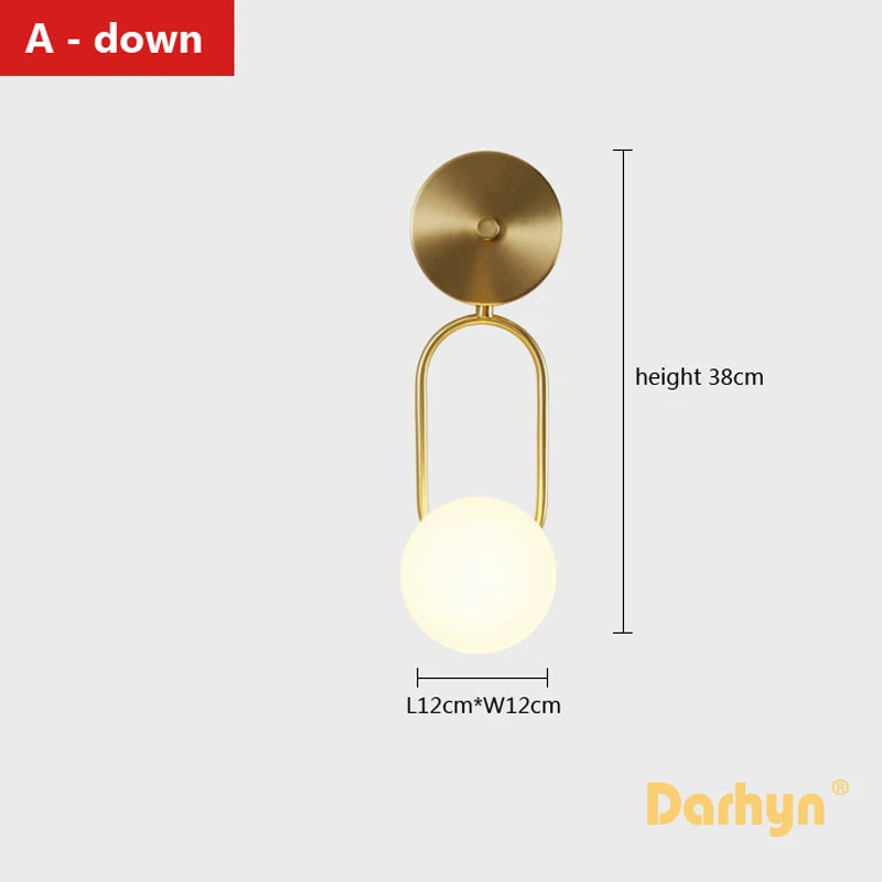 LED cuivre applique moderne nordique simple étude décoratif - vue 4 sur 13