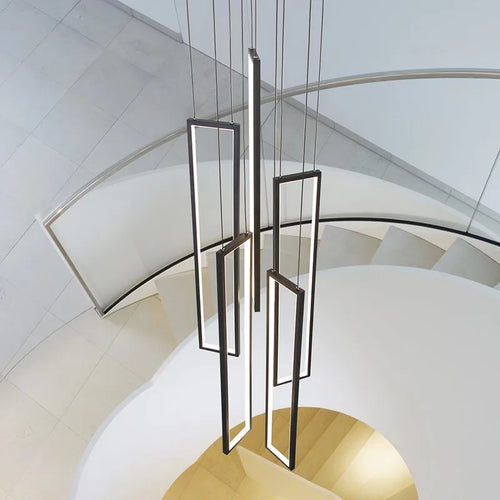lustre moderne simple led nordique luxe duplex loft rotatif
