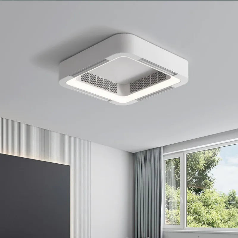 plafonnier led moderne avec ventilateur et télécommande - vue 3 sur 8