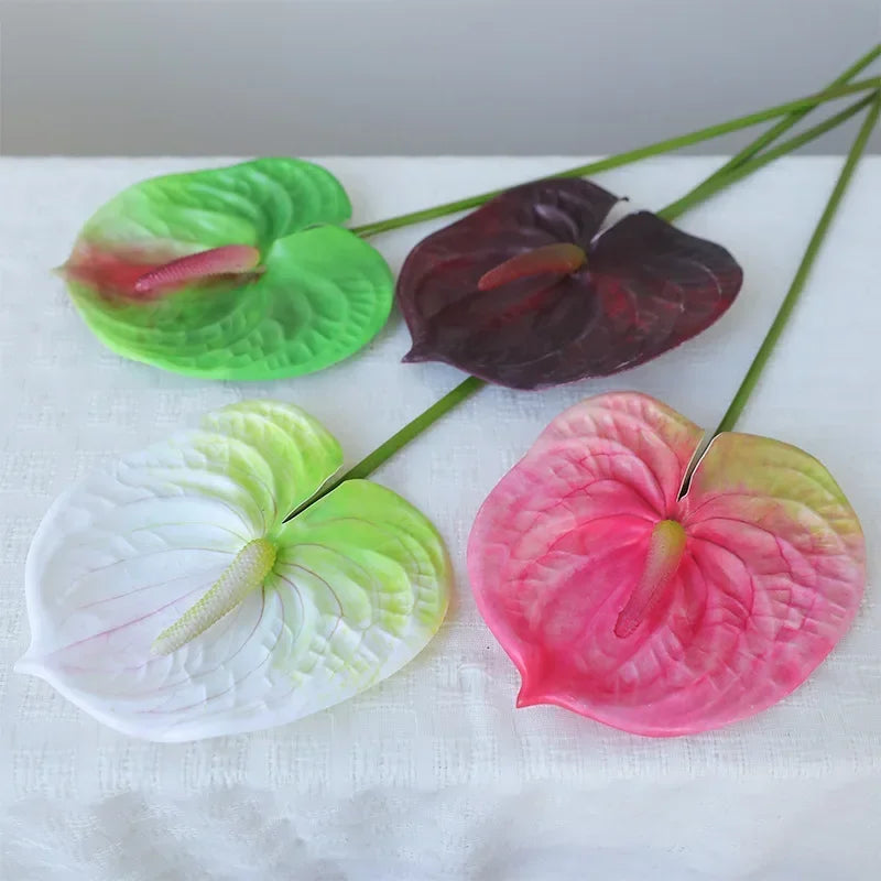 décoration de jardin feuilles artificielles anthuriums pour extérieur - vue 2 sur 10