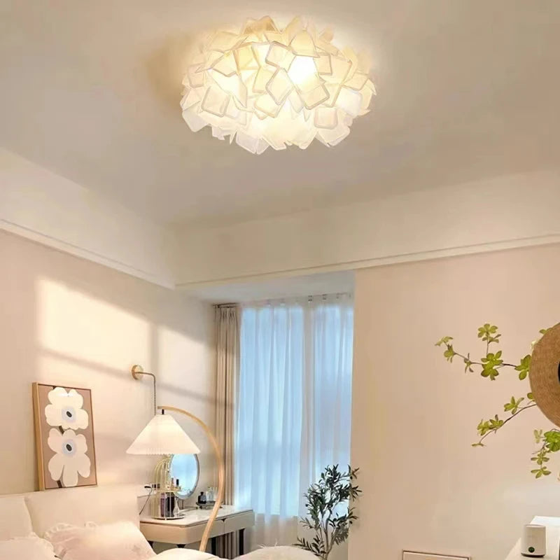 plafonnier led fleur romantique avec télécommande gradation pvc