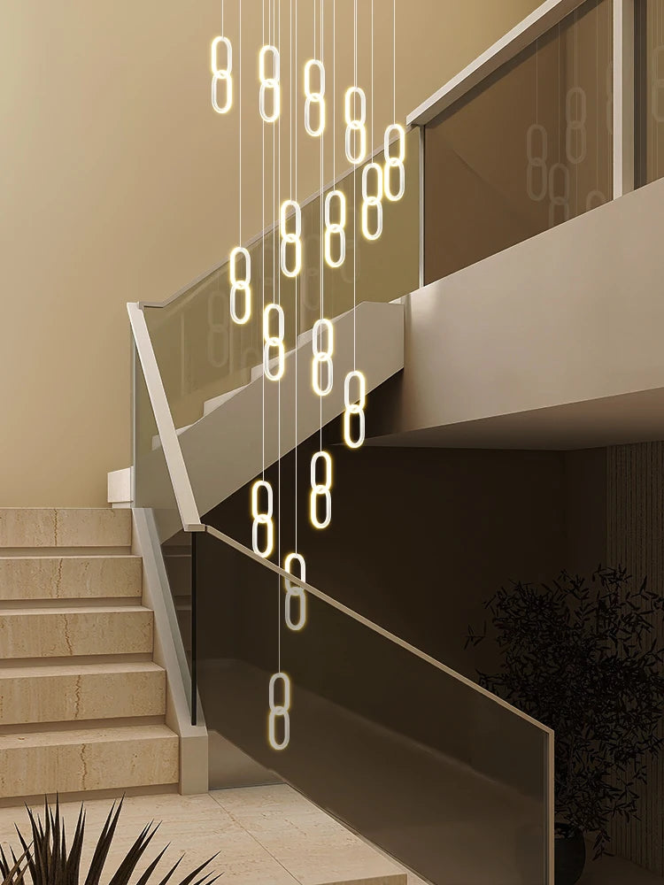 lustre long rotatif artistique moderne luxe pour villa - vue 3 sur 10