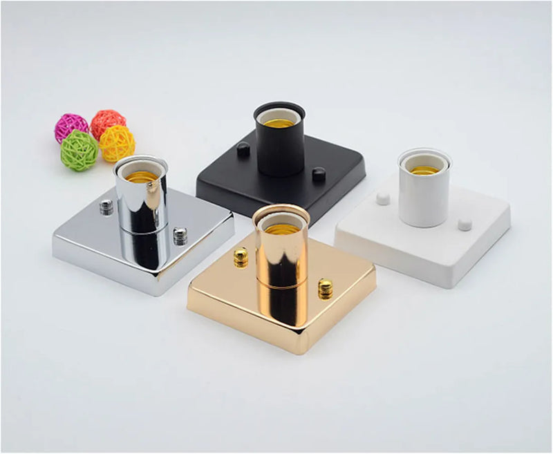 mini plafonnier carré encastré en céramique et métal doré
