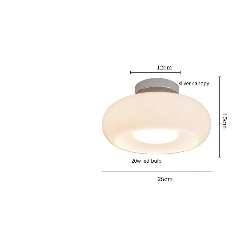 IWHD nordique plafond moderne à LEDs lampe maison éclairage intérieur chambre salon salle à manger cuivre jaune verre abat-jour lampara - vue 11 sur 20