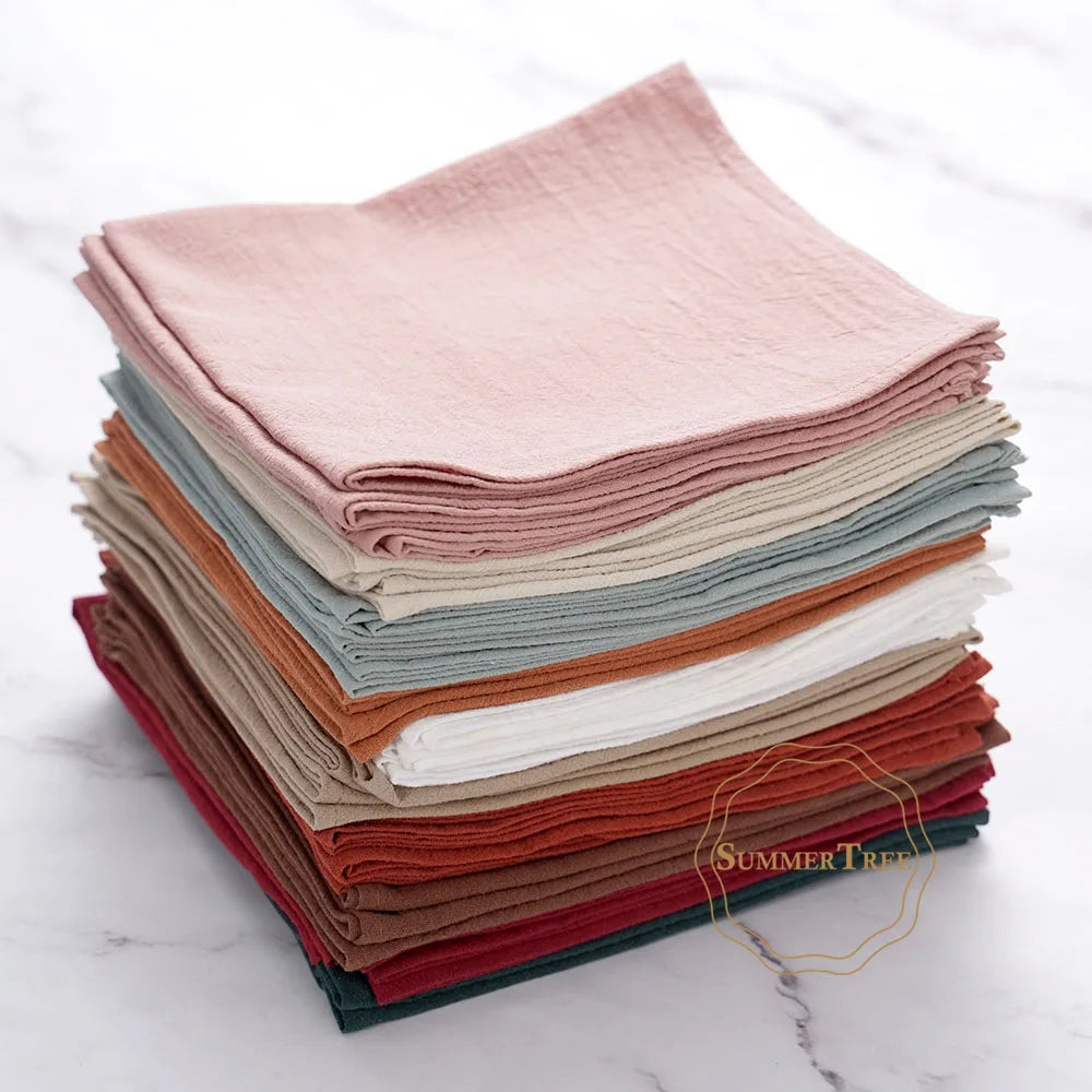 Serviette de table coton lavé style vintage handmade - vue 4 sur 7