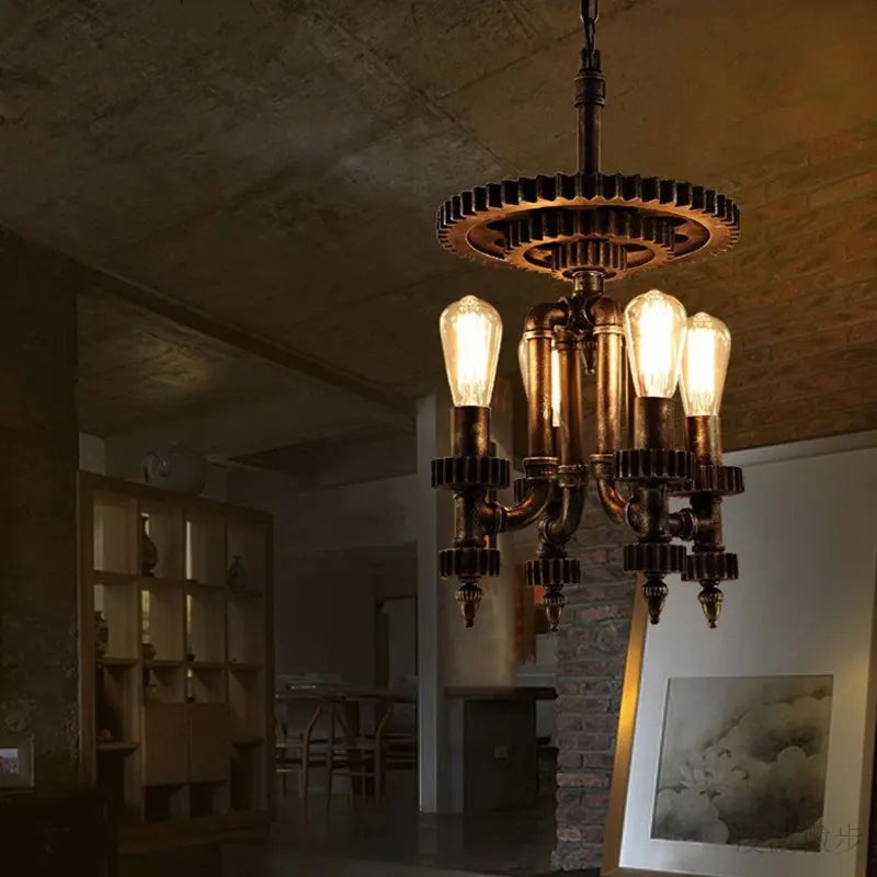 Suspension artistique en fer de Style industriel Vintage - vue 5 sur 8