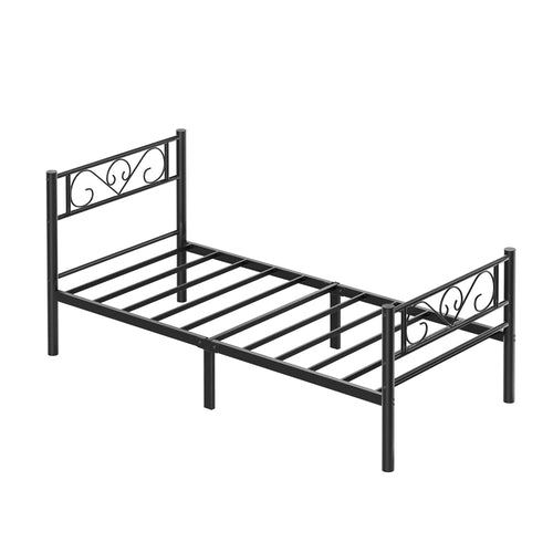 VASAGLE Single Bed Frame, Metal Bed Frame, Fits 90 x 190 cm Mattress, Easy Assembly, for Small Spaces, Guest Room - vue 8 sur 8