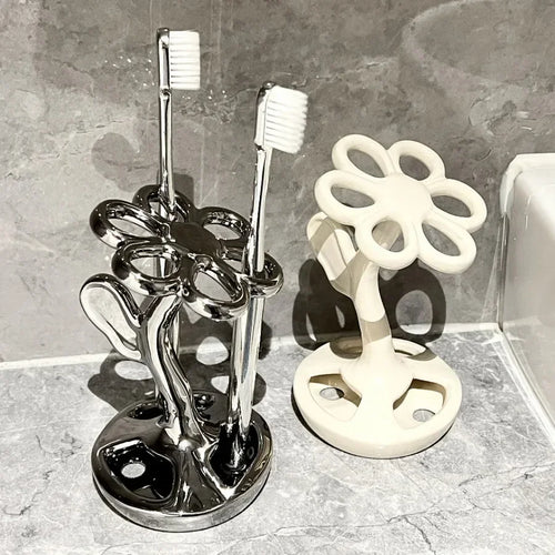 support de rangement élégant pour brosses et maquillage