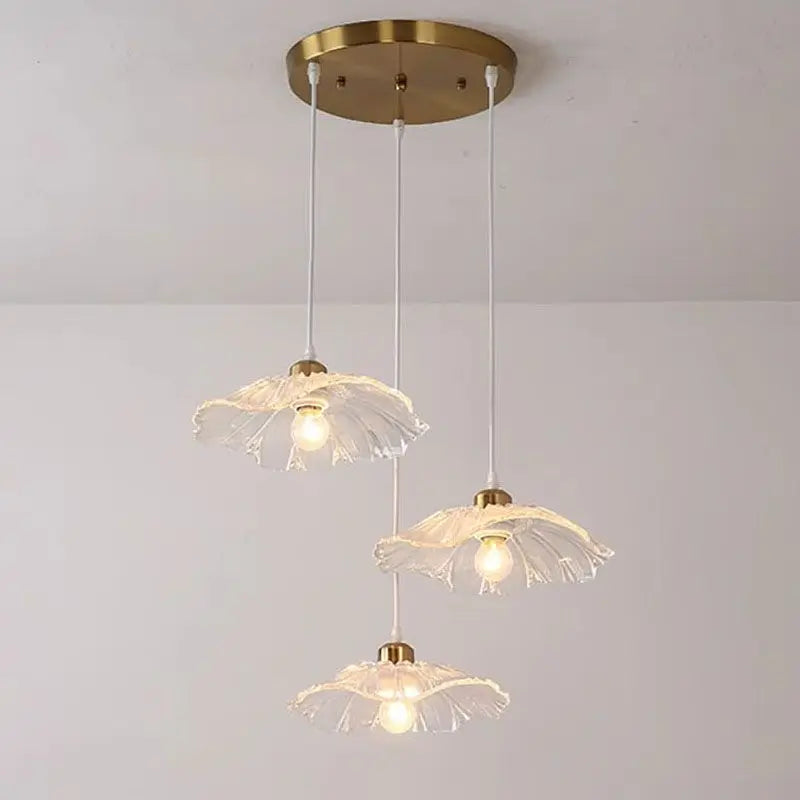 lustre nordique led en forme de fleur de lotus - vue 6 sur 15