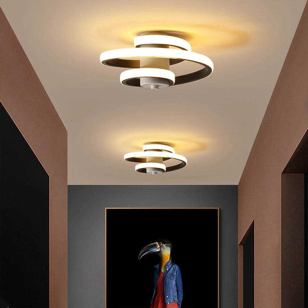 plafonnier led moderne en spirale pour un intérieur minimaliste - vue 3 sur 8