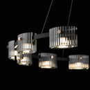 Minimalist forged glass chandelier with elegant LED lighting