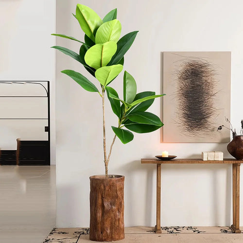 Large artificial tropical ficus tree with realistic leaves for decoration - vue 2 sur 8