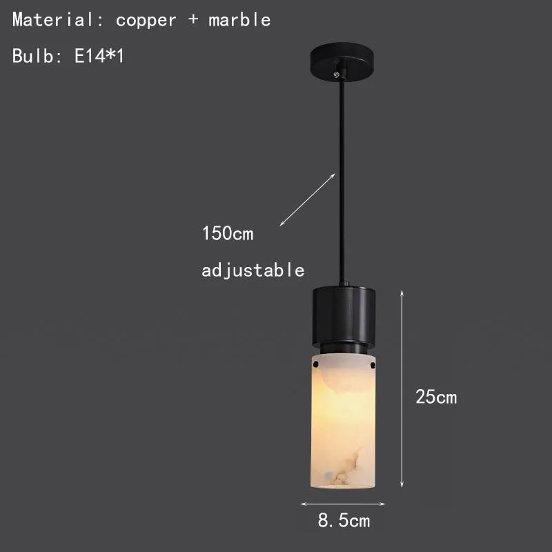lustre en marbre naturel avec cordon réglable