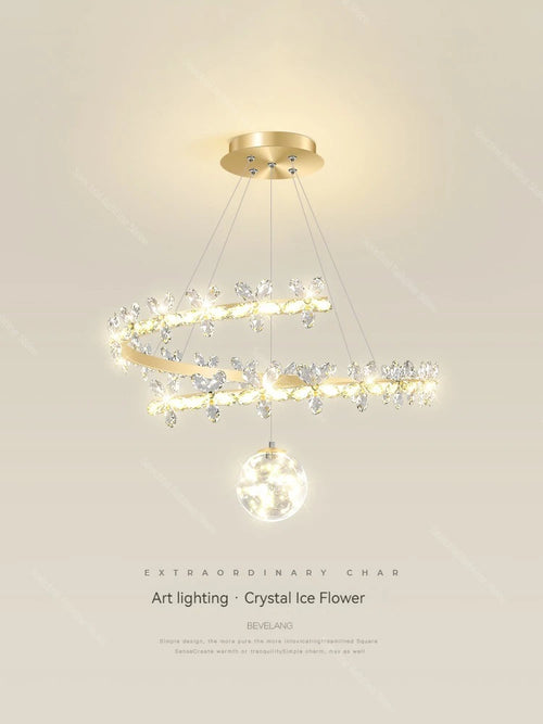 Nordic crystal pendant light modern minimalist creative - vue 4 sur 12