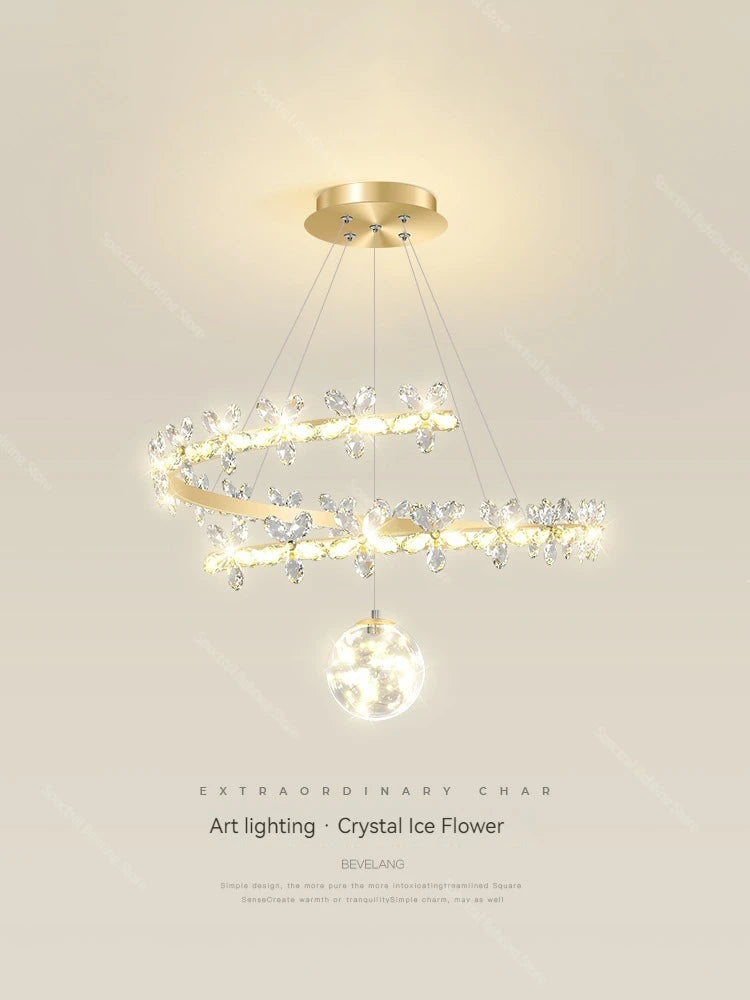 Nordic crystal pendant light modern minimalist creative - vue 4 sur 12