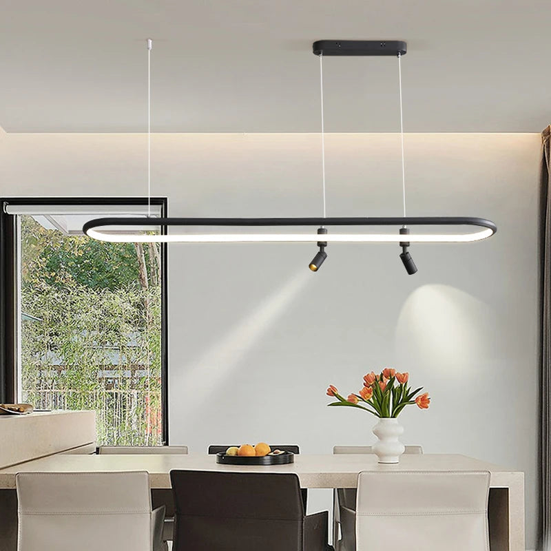 Lustre LED pour éclairage intérieur avec spot - vue 4 sur 12