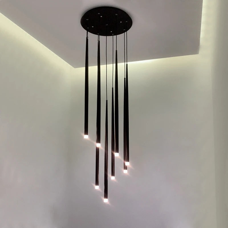 lustre longue ligne luxe pour éclairage intérieur et décoration - vue 5 sur 12