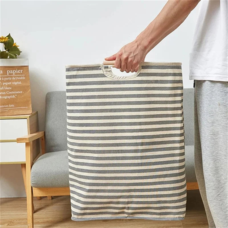 panier de rangement pliable pour linge sale avec poignée - vue 7 sur 12