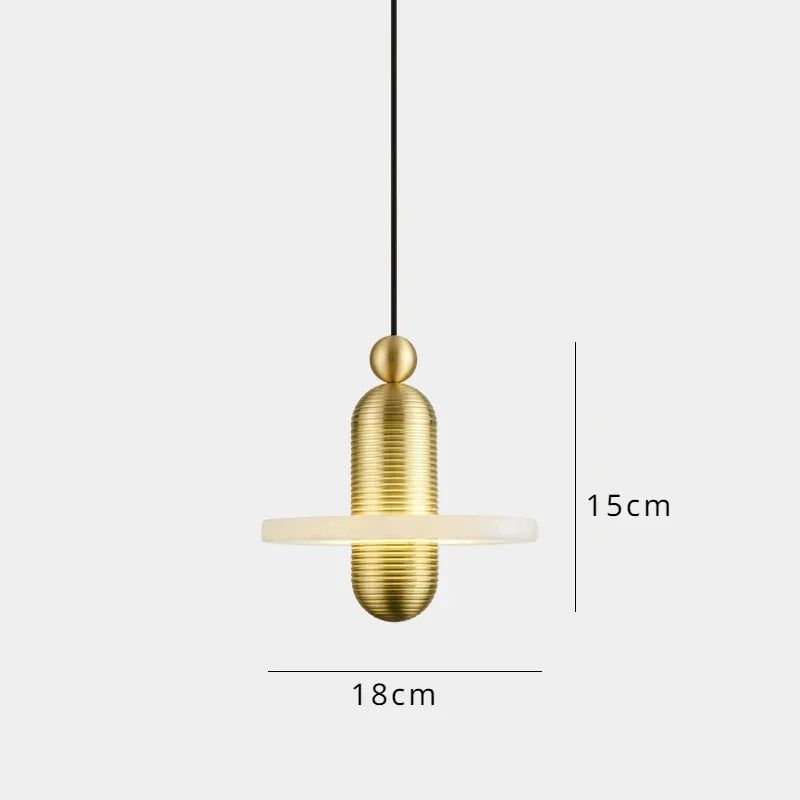 lustre en marbre et métal pour décoration nordique élégante - vue 13 sur 14