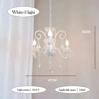 lustre romantique en cristal pour chambre d'enfant moderne