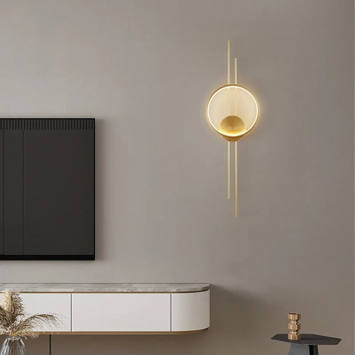 applique murale en laiton minimaliste trois intensités art déco