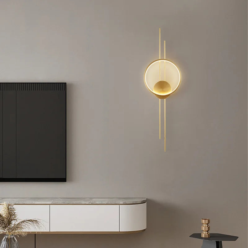 applique murale en laiton minimaliste trois intensités art déco - vue 3 sur 8