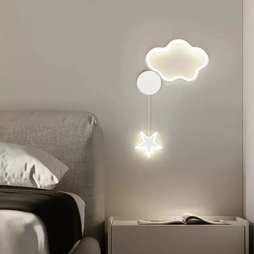 Applique murale LED modernes fer acrylique nuage étoile lune chambre d'enfants décor appliques pour chambre allée étude salon maison Lustre - vue 4 sur 18