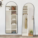 CASSILANDO Arched Full Length Mirror 64" x 21", Floor Standing Mirror, Unique Vertical Mirror, Gold Metal Frame Mirror