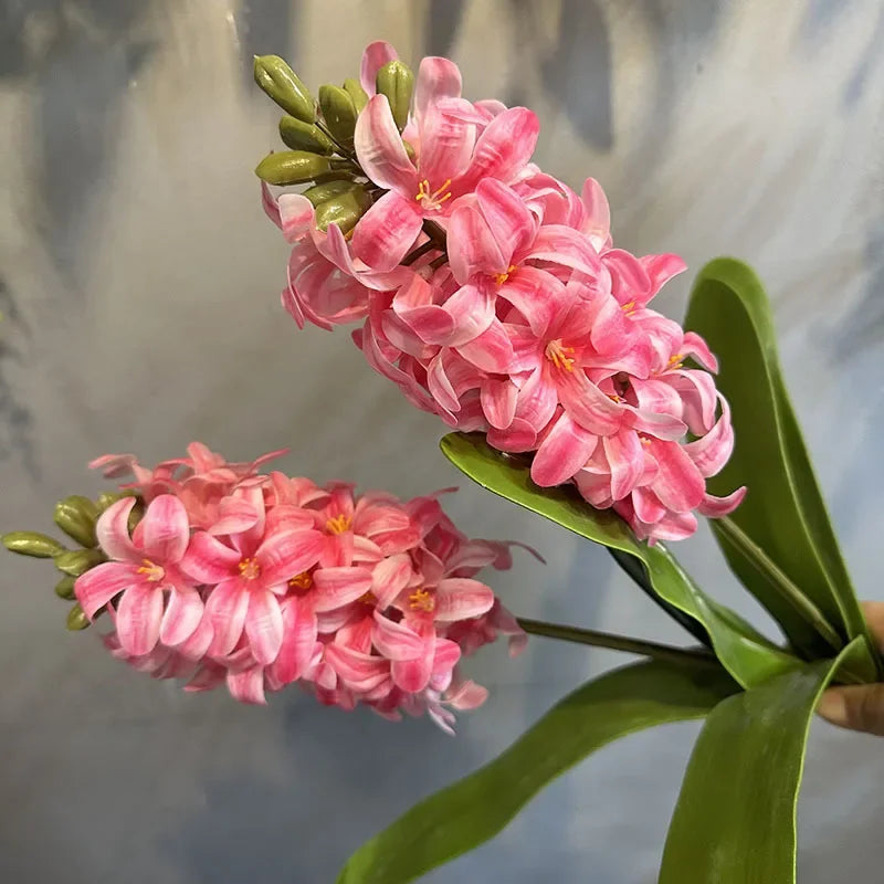 Set of 2 realistic artificial hyacinth flowers for indoor decoration - vue 6 sur 11