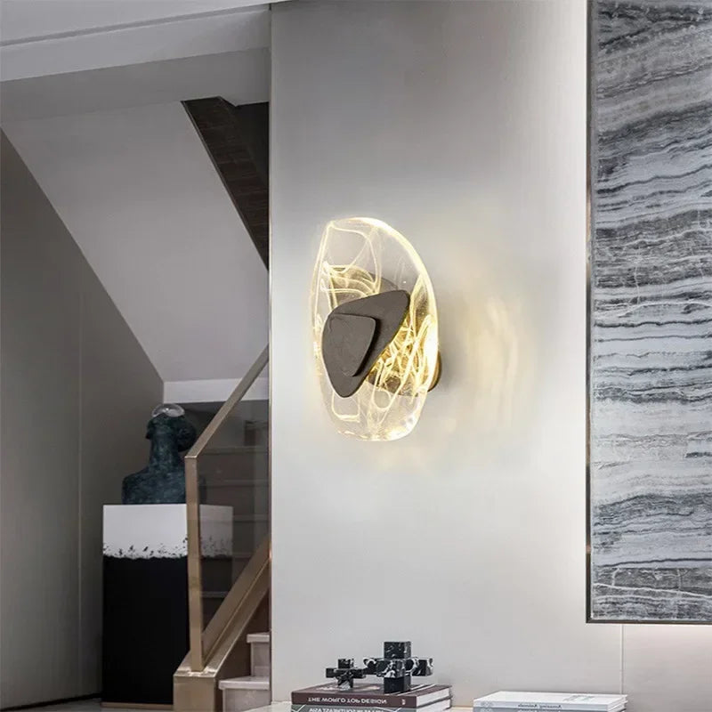 Applique murale cristal luxe chambre salon modern led créatif