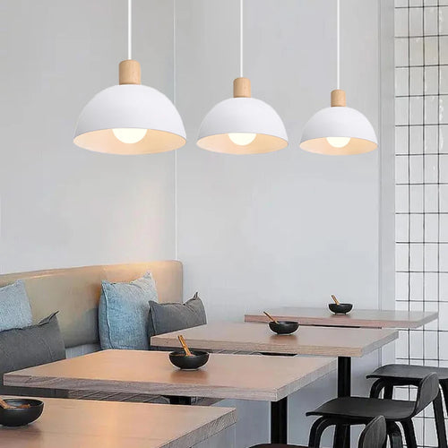 Moderne Bois LED Suspension Lumière Nordique Cuisine Décor À La Maison Suspension Restaurant Plafond Lustre Lustre Chambre Luminaires - vue 3 sur 13