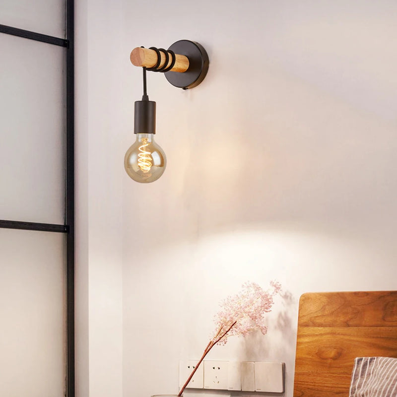 Applique murale d'intérieur minimaliste moderne en bois