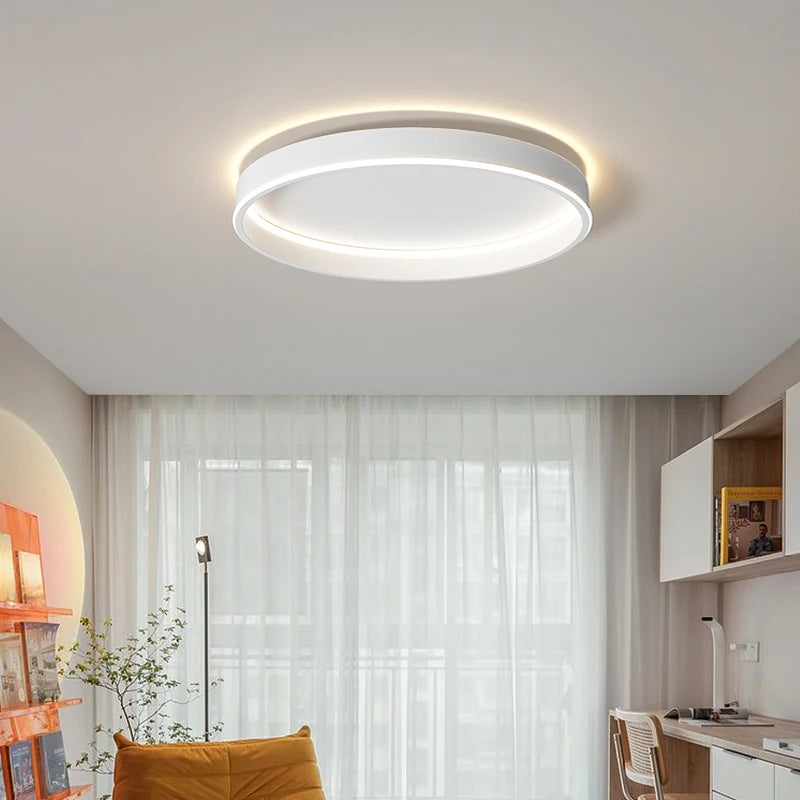 Minimalist round LED ceiling light for home improvement - vue 5 sur 12